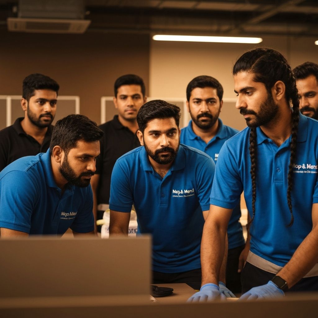 Professional cleaning team